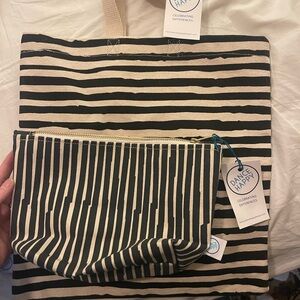 Striped Black and White Tote Bag